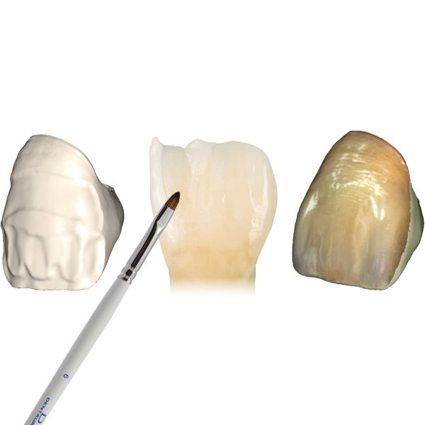 alt="tecnica di micro stratificazione e finalizzazione estetica con ceraMotion One Touch"